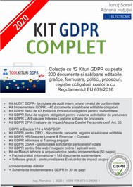 Profita de oferta si comanda acum Kit GDPR COMPLET 2020 format din 12 Kituri GDPR cu peste 200 documente + gratuit alte 145 documente si software gratuit