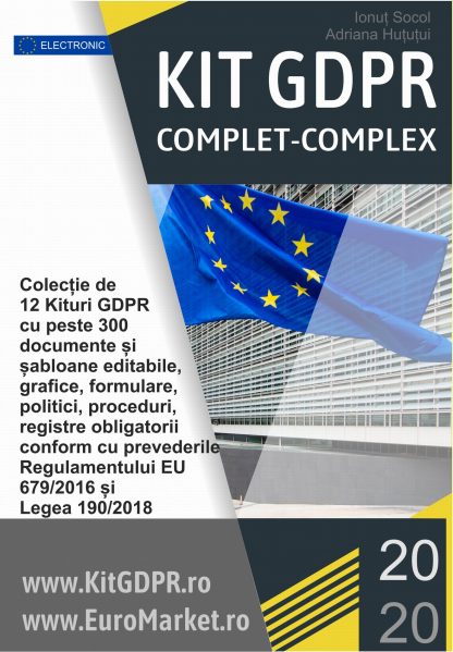 Kit GDPR COMPLET COMPLEX 2020 format din 12 Kituri GDPR - peste 300 documente + gratuit alte 145 documente si software gratuit